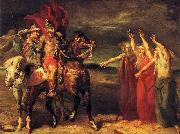 Macbeth and Banquo meeting the witches on the heath., Theodore Chasseriau